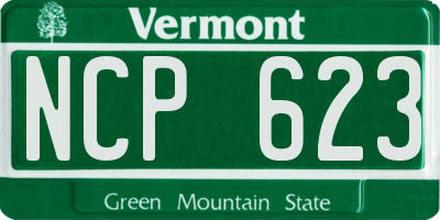VT license plate NCP623