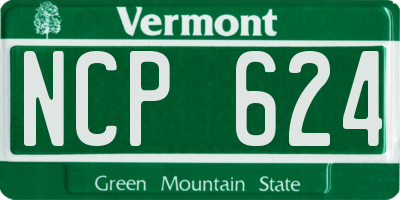 VT license plate NCP624