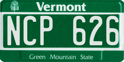 VT license plate NCP626