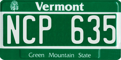 VT license plate NCP635