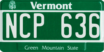 VT license plate NCP636