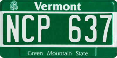 VT license plate NCP637