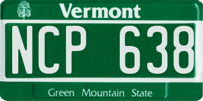 VT license plate NCP638