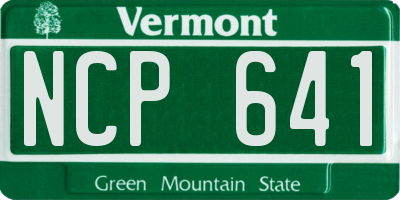 VT license plate NCP641