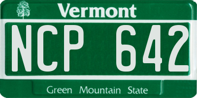 VT license plate NCP642