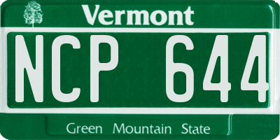 VT license plate NCP644