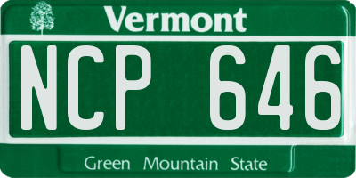 VT license plate NCP646