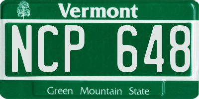 VT license plate NCP648