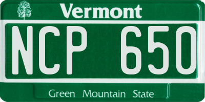 VT license plate NCP650