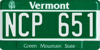 VT license plate NCP651
