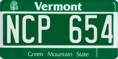 VT license plate NCP654