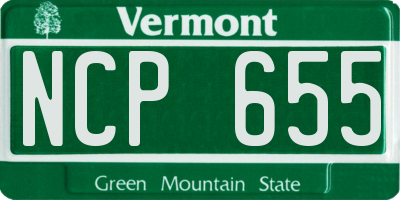 VT license plate NCP655