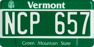VT license plate NCP657
