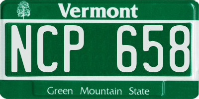 VT license plate NCP658