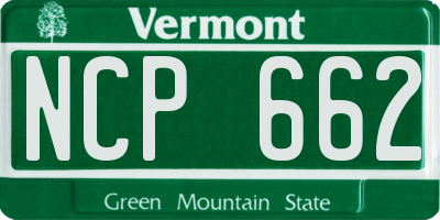 VT license plate NCP662