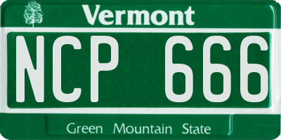 VT license plate NCP666