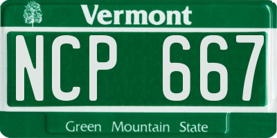 VT license plate NCP667
