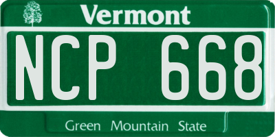 VT license plate NCP668