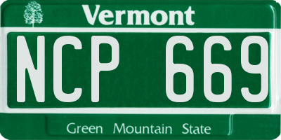 VT license plate NCP669