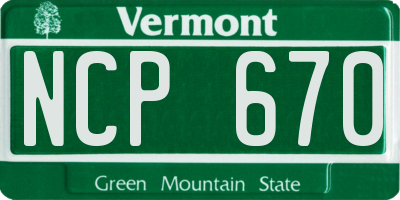 VT license plate NCP670