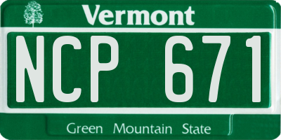 VT license plate NCP671