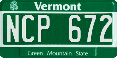 VT license plate NCP672
