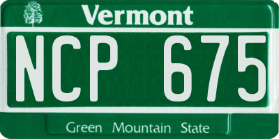 VT license plate NCP675