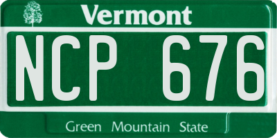 VT license plate NCP676