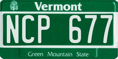 VT license plate NCP677