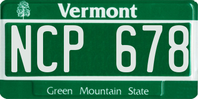 VT license plate NCP678