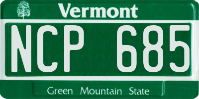 VT license plate NCP685