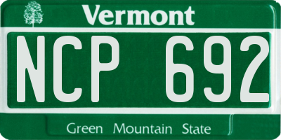 VT license plate NCP692