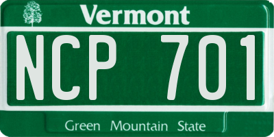 VT license plate NCP701