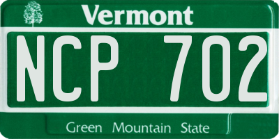 VT license plate NCP702