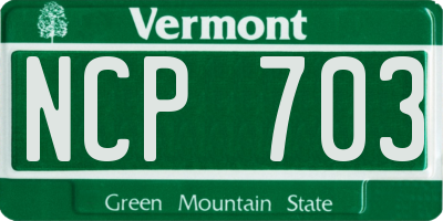 VT license plate NCP703