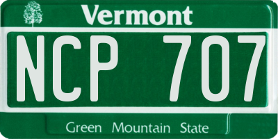 VT license plate NCP707