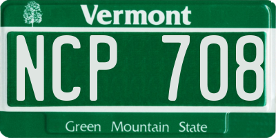 VT license plate NCP708