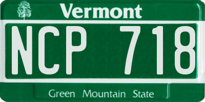 VT license plate NCP718