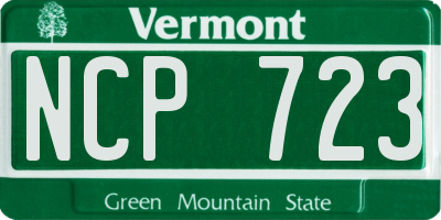 VT license plate NCP723