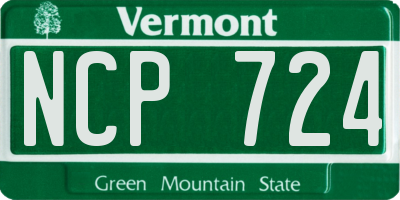 VT license plate NCP724
