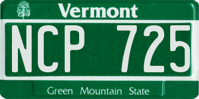 VT license plate NCP725