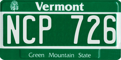 VT license plate NCP726