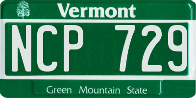 VT license plate NCP729