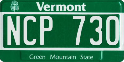 VT license plate NCP730