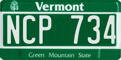 VT license plate NCP734