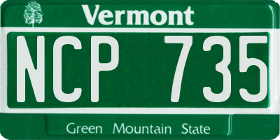 VT license plate NCP735