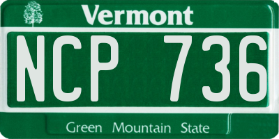 VT license plate NCP736