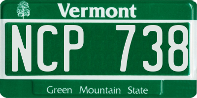 VT license plate NCP738