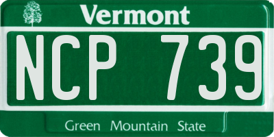 VT license plate NCP739