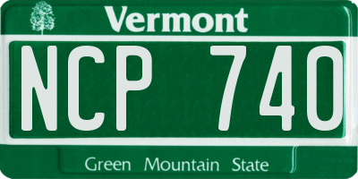 VT license plate NCP740